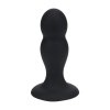 Double Rattle Liquid Silicone Anal Plug - M - Black